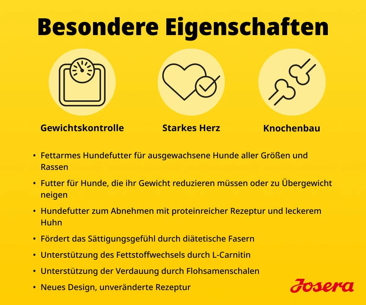 JOSERA Light & Vital (1 x 12,5 kg) | Adult | Premium Trockenfutter mit Huhn & Erbse für ausgewachsene Hunde | wenig Fett & viel Protein zur Gewichtskontrolle | leicht verdaulich | weizenfrei | 1x