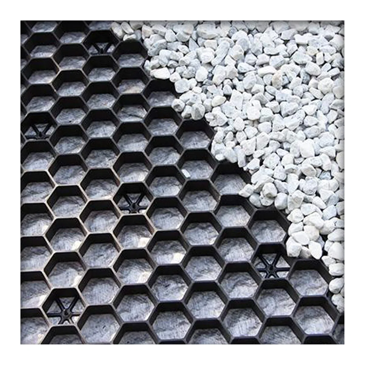 Kiesgitter Bodenwabe für Gartenkies Zierkies u.Splitt Wabenmatte Antiunkrautvlis 11 Platte (9,9 m²)