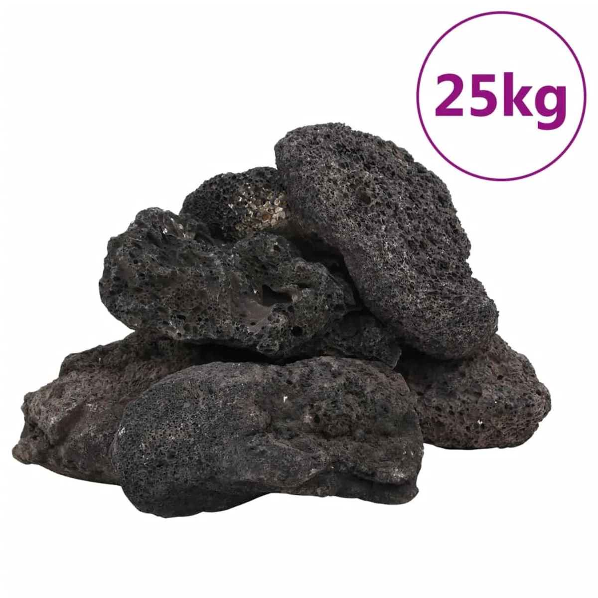 Homgoday Lavagranulat 25 kg Schwarz 10-30 cm Vulkangestein für Aquarium Dekoration natürlicher biologischer Filter Süßwasser Salzwasser Gartengestaltung 155326