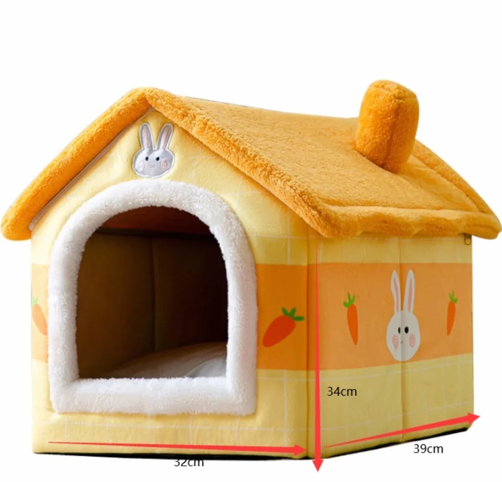 Hundebett Katzenbett Haustierbett Haustierbett, Weich, Lang, Plüsch, Hellrosa, Katzenbett, Rundes Katzenbett, Haus, Rundes Haustier-Hundebett Für Kleine Hunde, Katzennest Hundesofa Hundekorb ( Color :