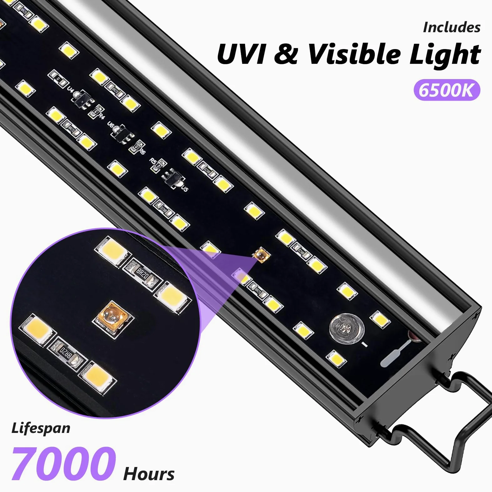 REPTITRIP P 14 W UVB Reptilienlicht, UVB-Lichtregler für Reptilien mit Dimmung und 4 UVI-Modi, 40,6 cm UVB-Licht aus Aluminium für Schildkröte, Schlange Bartdrache, LED 6500K