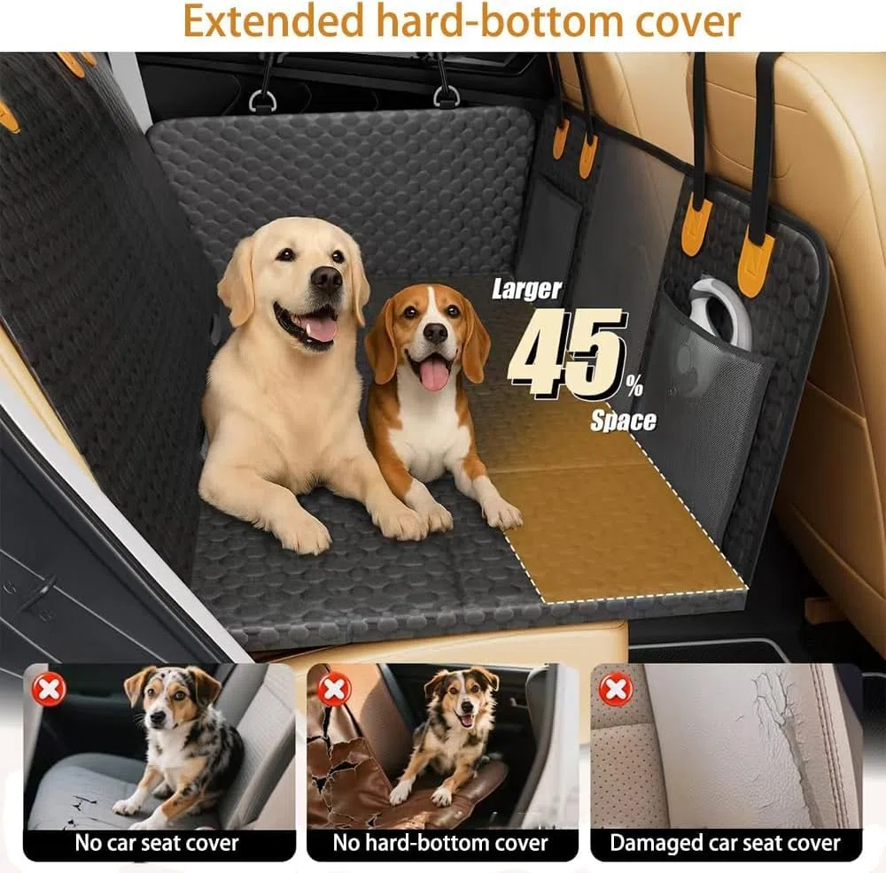 Wasserdicht Hundedecke Auto Rückbank für Audi S8 2006-2010, Kratzfest und rutschfest, Hund Rücksitz Autodecke Schutzmatte, Autozubehör,A Black