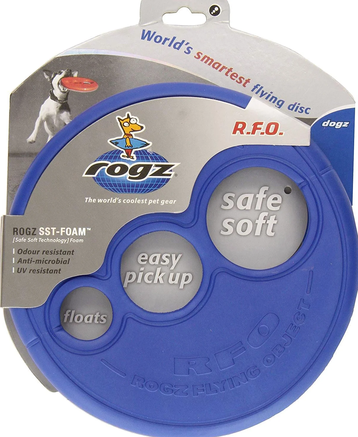 ROGZ RF01-B Flying Object Dog Throwing Disc Toy/Wurfspielzeug/Frisbee, blau