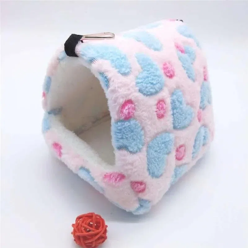 Hamster-Spielzeug, Hamsterspielzeug, 2 Stück, weicher, bequemer Käfig aus Plüsch, for Aufhängen, Hängematte, Nest, Haus, Schlafbett, warmes, 03 S(02 M)