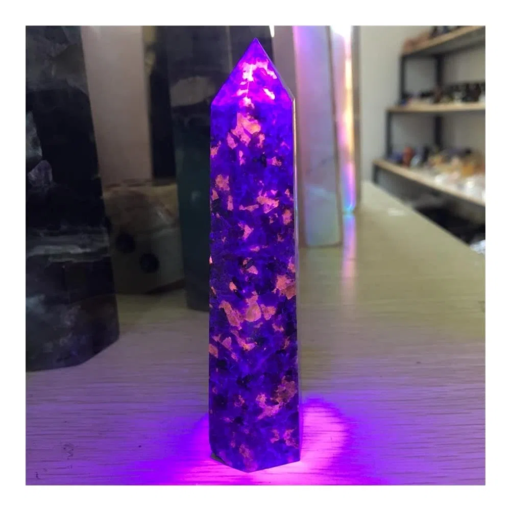 Heilkristall, natürlicher Flammenstein, einzelne Spitze Säule, Raumdekoration, Heimdekoration, Aquarium-Dekoration