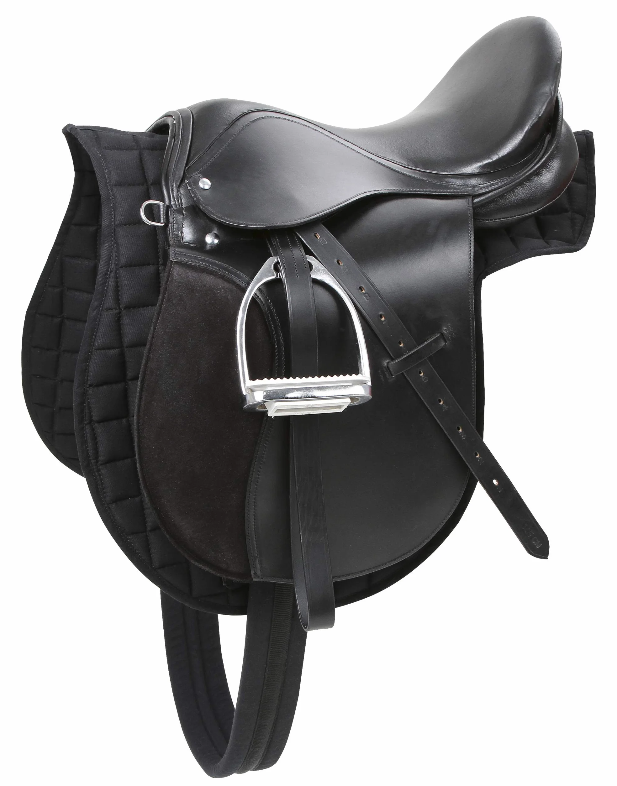 Covalliero Sattelset, Pony, schwarz, 16 Zoll, Kammerweite Sattel 29,5cm, Länge Sattelgurt 95cm, bequem, gute Passform, inkl. Sattel und Satteldecke