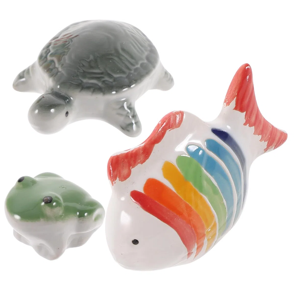 ibasenice 4 Sätze Keramische Tierdekoration Mini Aquarium Bunt Ornament Schwimmende Dekorationen Für Aquarien Fischtankhandwerk Schwimmende Aquariendekoration Keramik 3 Stücke * 4