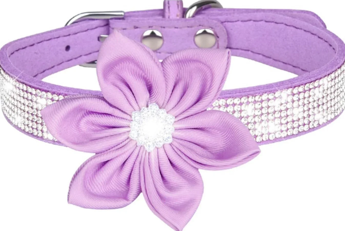 Hundehalsband, Süßes Hundehalsband mit Strasssteinen for Mädchen, weiches Welpenhalsband Blumenmuster, reflektierend, personalisiertes for kleine, mittelgroße und große Hunde(Yellow,S)