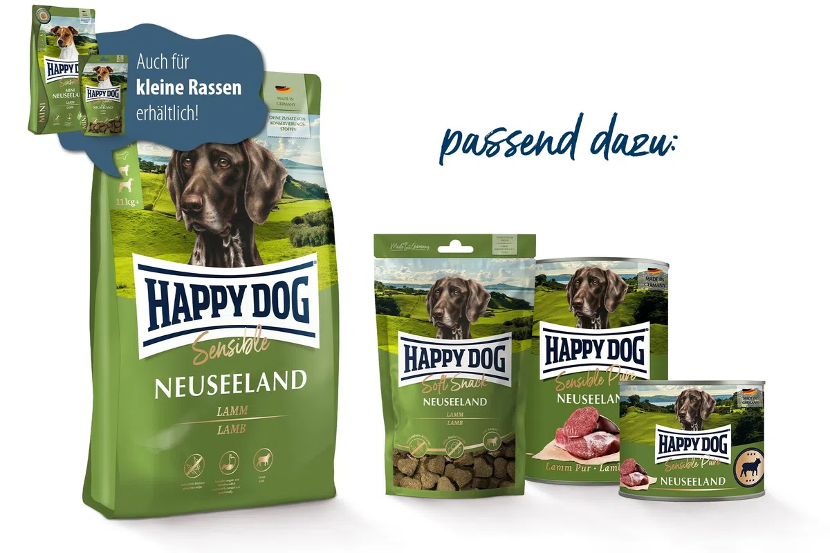 Happy Dog Sensible Neuseeland - M - Trockenfutter, Hundefutter - Geschmacksrichtung Lamm - 12,5kg