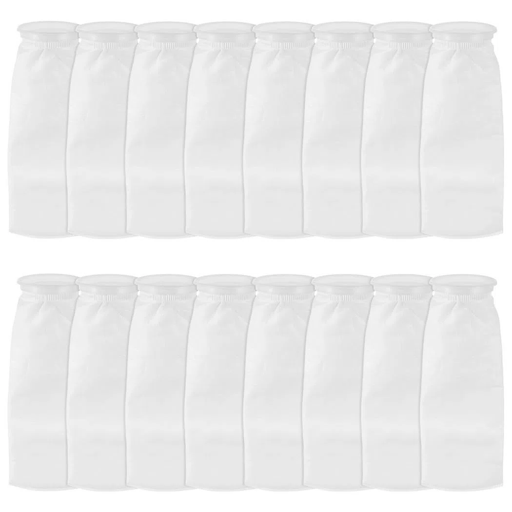 Aquarium-Filterbeutel, 10,2 x 38,1 cm, Ringfiltersocken für Süß- und Salzwassertanks, 200 m, 16 Stück