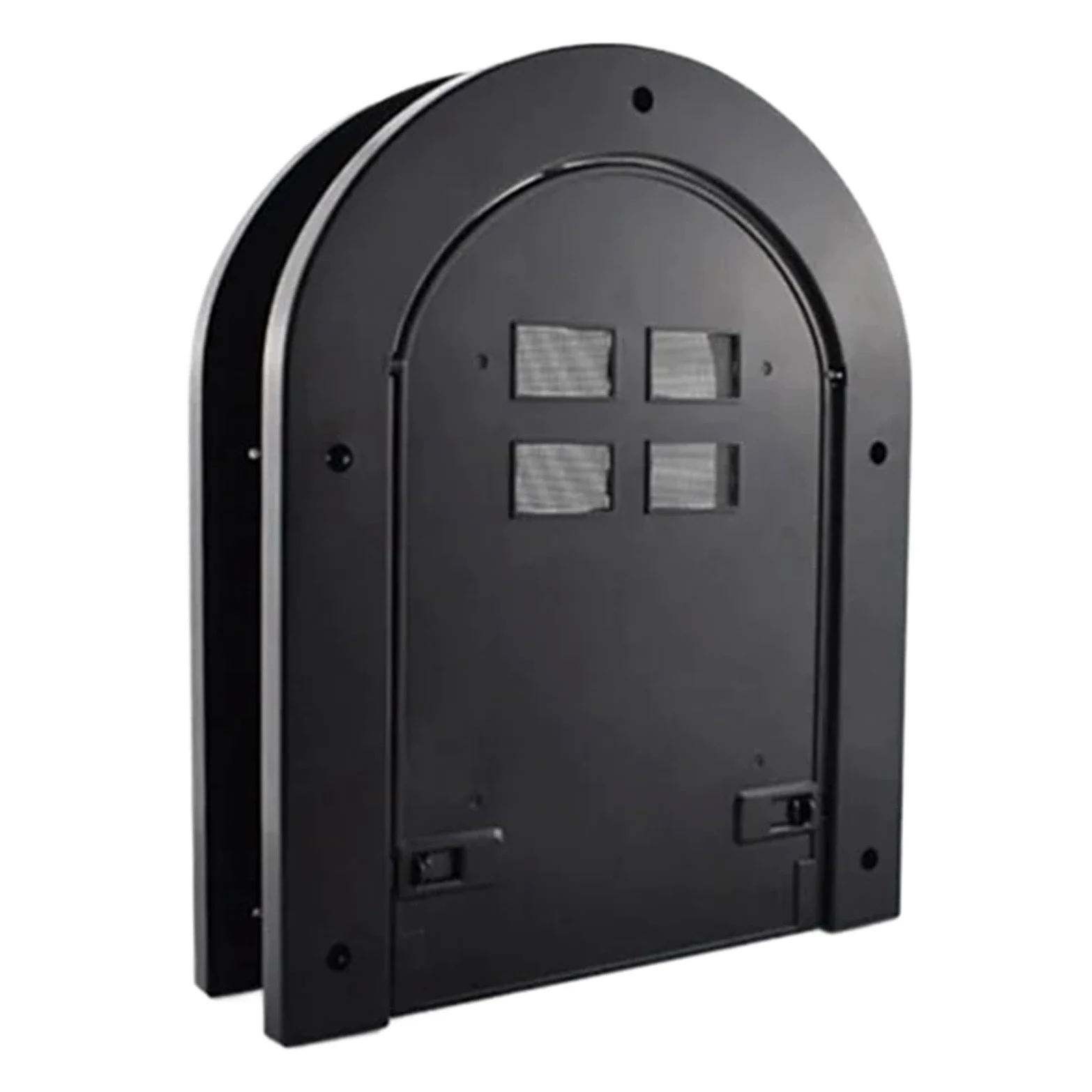 Katzenklappe Haustier-Katzen-Hundegitter-Tür, freier Eintritt, magnetisches Fenster for gewölbte Tore aus Holz, ABS-Kunststoff, Zubehör(Black)