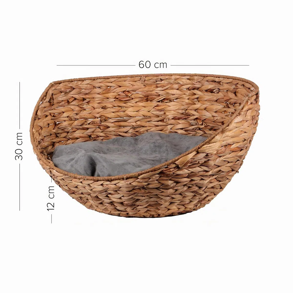 UNUS Animals Hundebett Hundekörbchen rund mit Kissen, Haustierkorb für Hunde und Katzen halboffen
