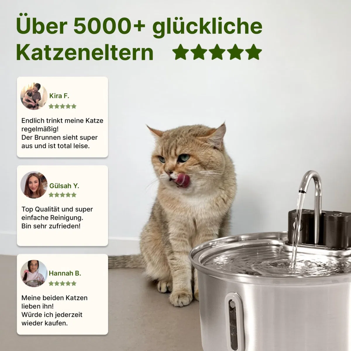 NordFlow 2.0 Katzenbrunnen,Edelstahl-Katzen-Trinkbrunnen 4 l, Geräuscharmes Design mit Wasserstandsanzeige, ideal für Katzen und Hunde