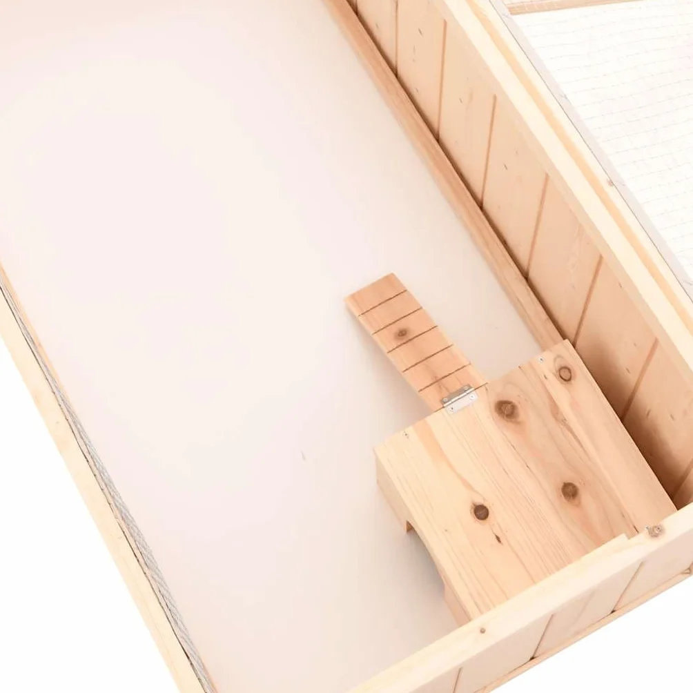 Hamsterkäfig 104x52x38 cm aus Massivholz Tanne mit Drahtgitter, ausziehbarer Bodenwanne, für Nagerhaus, Freigehege, Innenhaltung, Wohnung, Garten und Balkon
