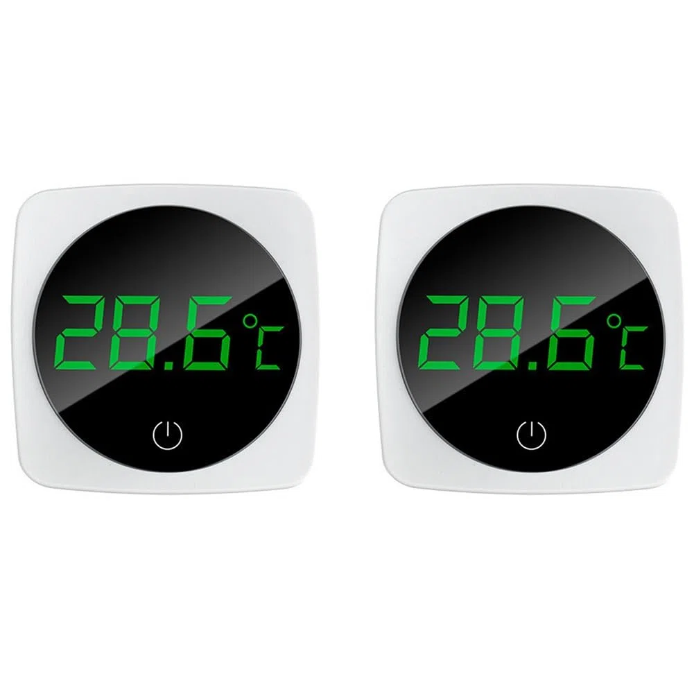 Bamberg 2-Teiliges Aquarium-Thermometer, Temperatursensor mit Einer Genauigkeit Von ±0,9 °C, Weißes ABS, 5S Refresh-Touchscreen, HD-Digital