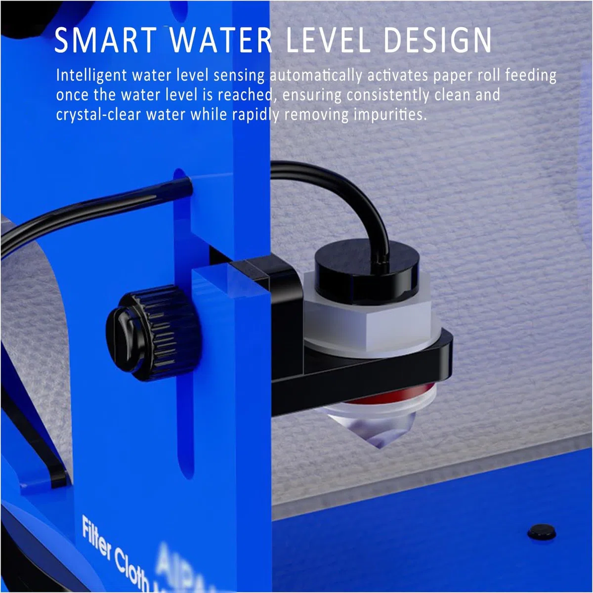 Aquarium Roller Filter, Hängende Filtertuchmaschine mit App-Steuerung, Smart Wasserstand Induktion, Einstellbare Geschwindigkeit, für 4800L Durchfluss Salzwassertank