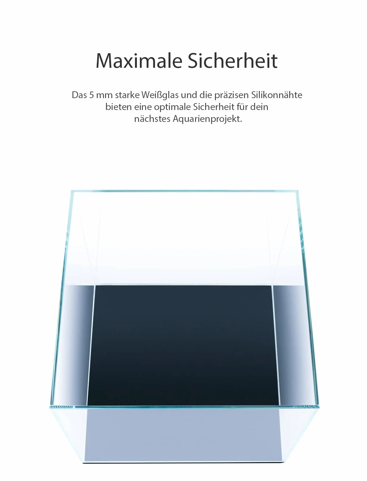 Q-Grow Nano Aquarium mit höchster Farbbrillanz 30 x 30 x 25, hochwertiges Weißglas Aquarium klein, Nanobecken - 22 l
