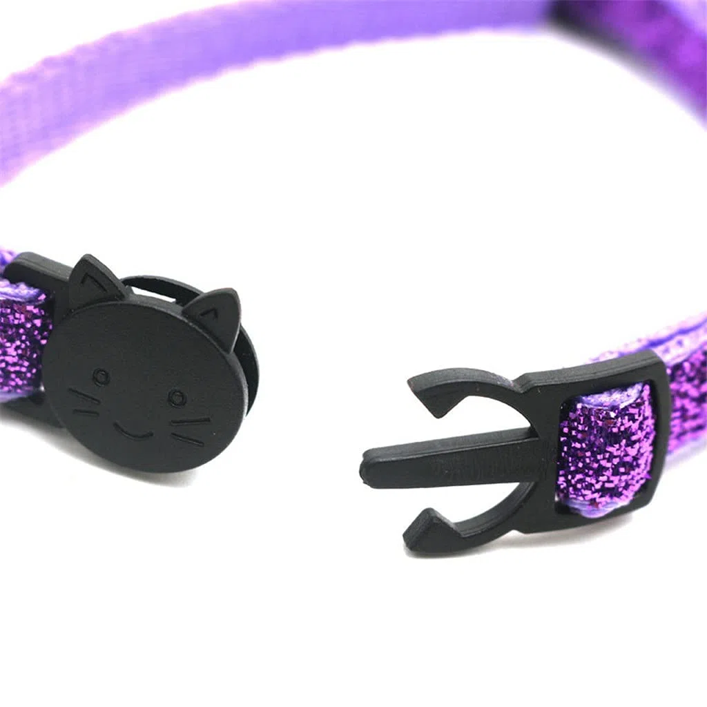 2021 Haustier Katzen Halsband mit Glocke Breakaway Mode Verstellbar Kätzchen Katzen Pailletten Halsband Katzen Zubehör Haustier Zubehör (Gelb)