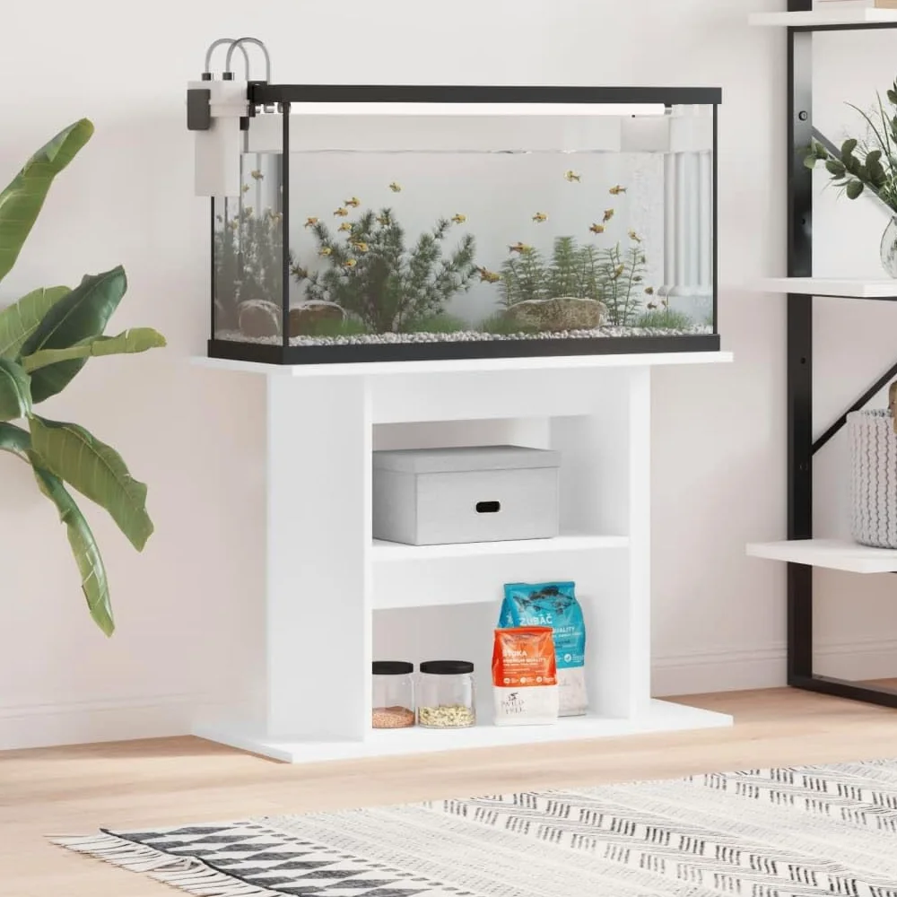Aquariumständer Weiß 80x35x60 cm Holzwerkstoff, Aquarium Unterschrank, Aquarium Schrank, Aquariumschrank, Aquarium Tisch, Aquarium Stands