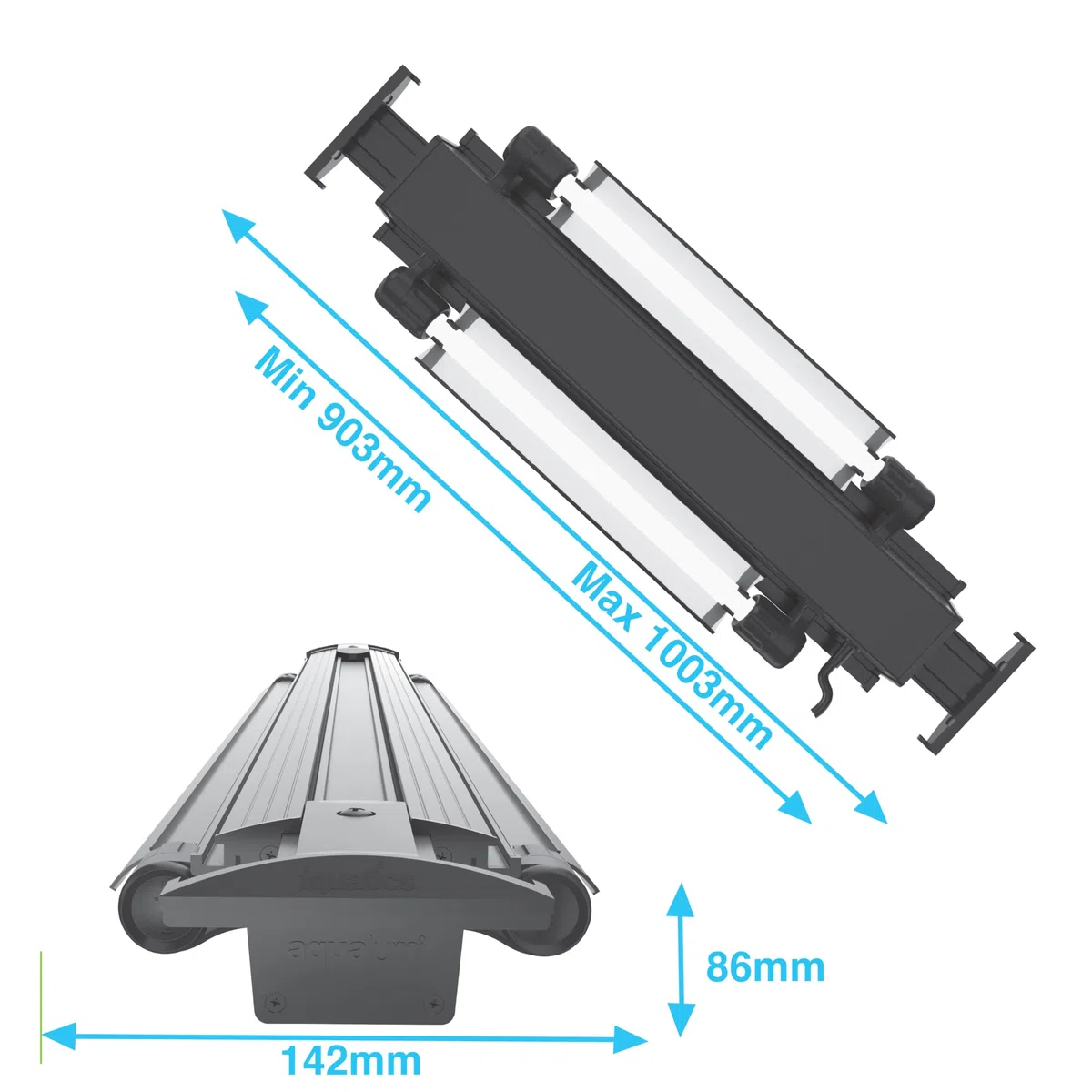 iQuatics 2 Röhren 92 cm LED-Lichteinheit – Juwel kompatibel, Vision 180 Aquarium Licht – inklusive Röhren