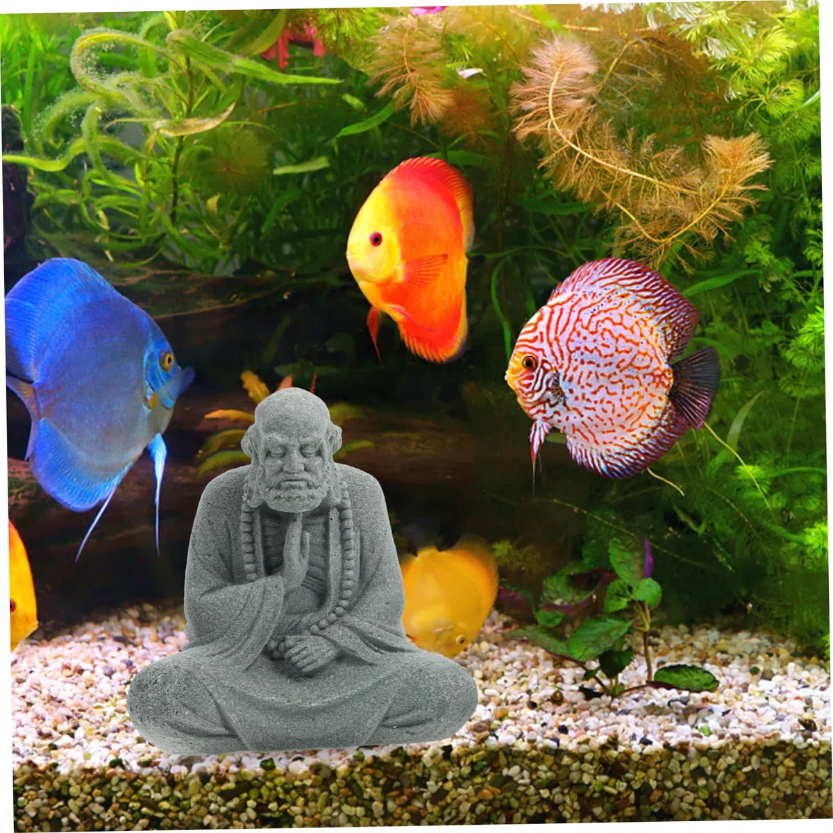 BESPORTBLE 5stücke Fischteich Buddha Statue Aus Resin Dekorative Buddha-Figur Für Aquarien Handgefertigte Meditationsskulptur Widerstandsfähig Und Detailreich Für Zen-Dekoration Im