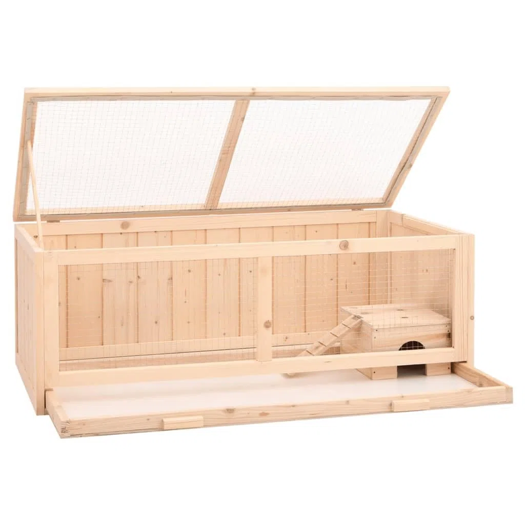 Festnight Hamsterkäfig Meerschweinchen Käfig Kleintierkäfig Rattenkäfig Hamster Käfig 104x52x38 cm Hamsterkäfig Holz Kleintierstall Massivholz Tanne
