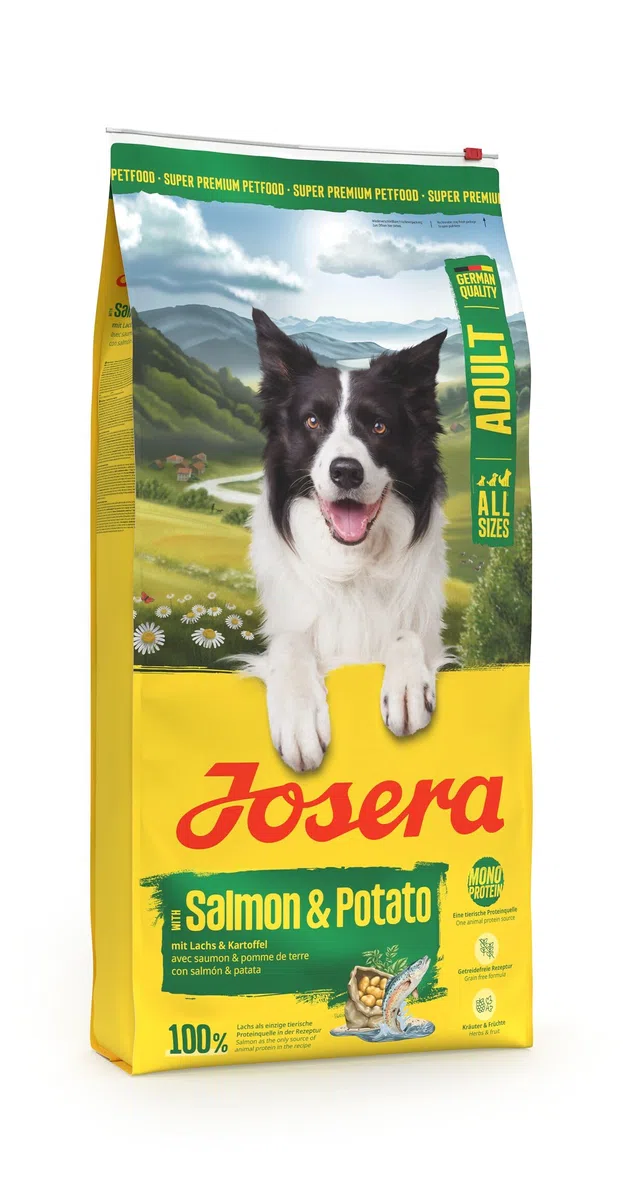 JOSERA Lachs & Kartoffel (1 x 12,5 kg) | Adult | Premium Trockenfutter für ausgewachsene Hunde (auch Senioren) | Monoprotein - 100% Lachs | wenig Protein | getreidefrei | Hundefutter | 1er Pack