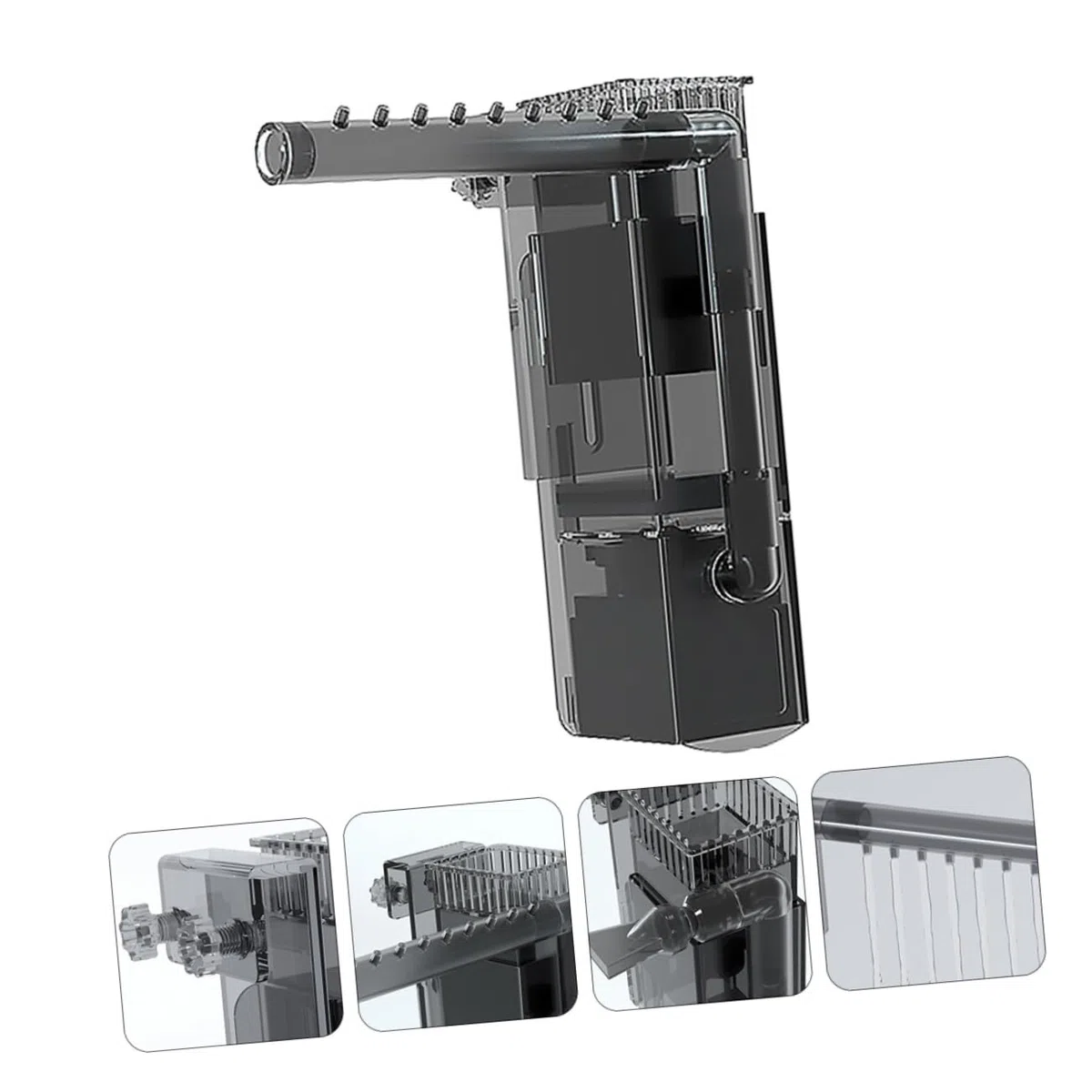 Toddmomy 2stücke Ölfilm-entferner Für Aquarien Verstellbare Pumpe Mit Und Entenmaul-Ausgang Multifunktionale Filterpumpe Für Fischbecken Und Integrierte Aeration Und