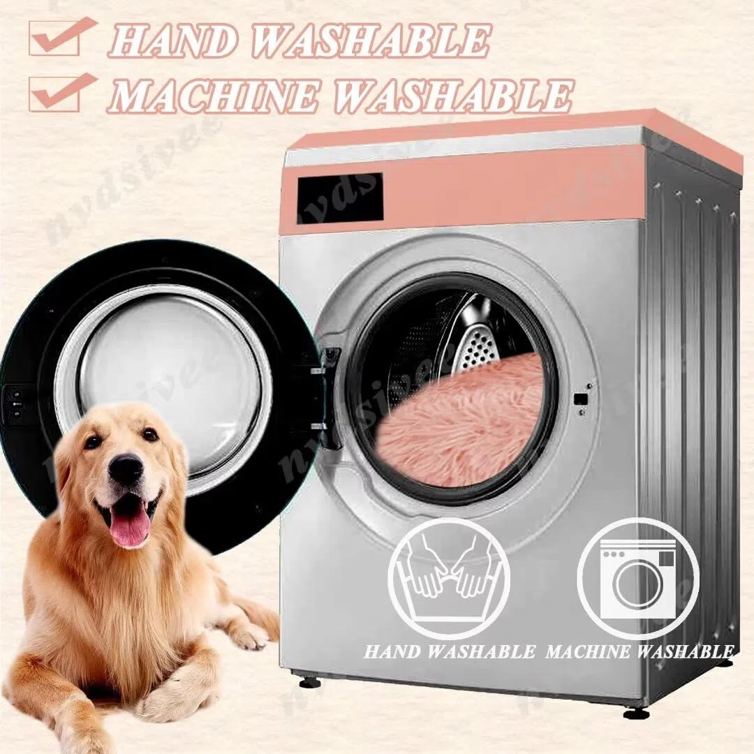 Hundebett Rund Katzenbett PlüSch Hundebetten Maschinenwaschbar Hundematte Hundekissen für Kleine Mittelgroße Grosse Hunde mit Rutschfestem Boden Lila 120cm