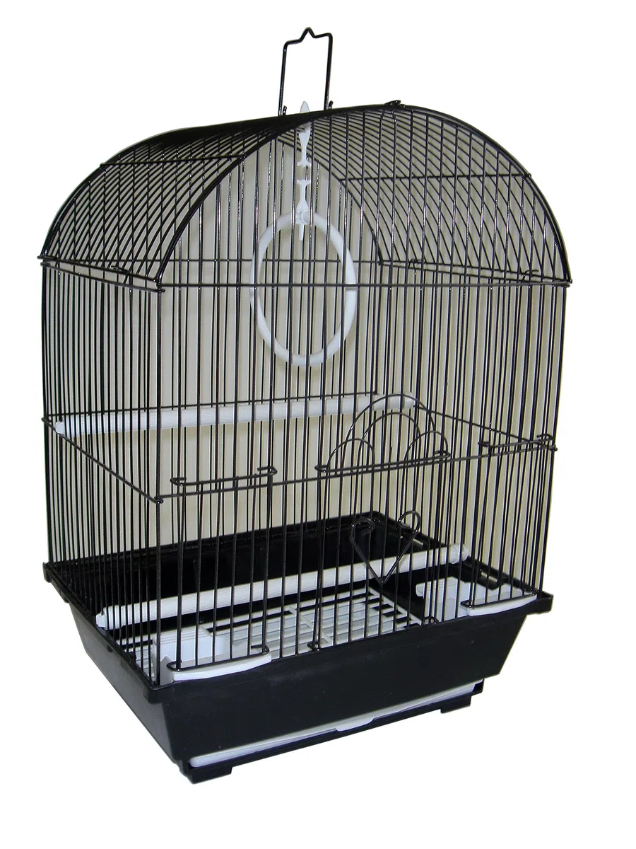 YML A1304BLK Sittichkäfig, rund, rund, klein, 28 x 23 x 41 cm