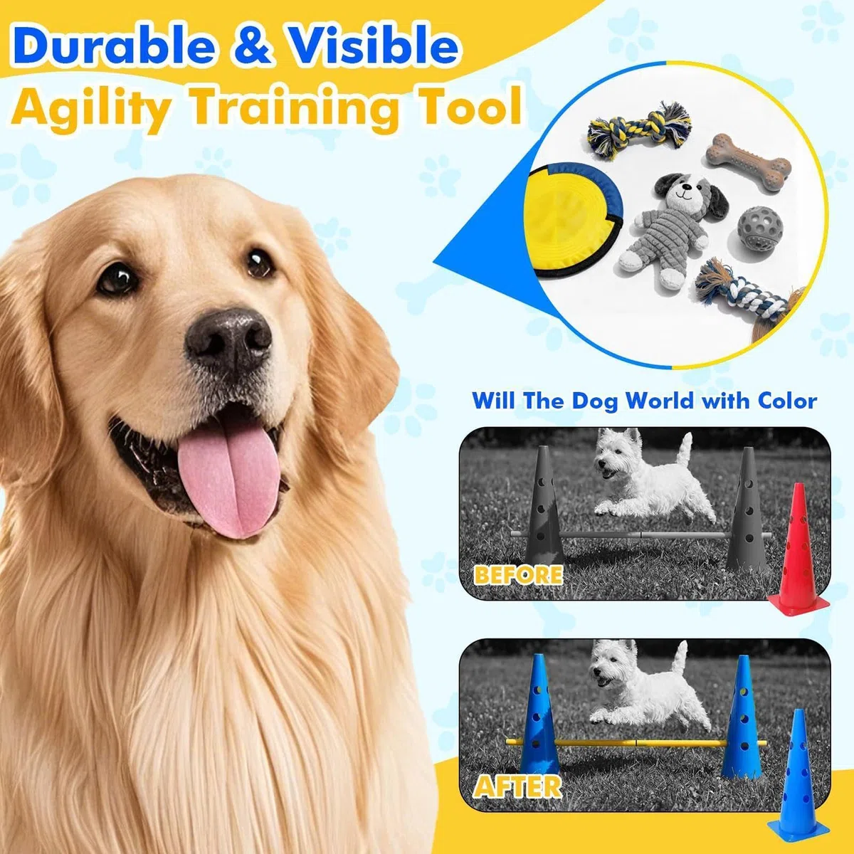 Generisch Hunde-Agility-Ausrüstung Robust und tragbar | Hürden--Set für Agility-Training für Zuhause, Garten, Park, Indoor, Welpen, kleine, mittlere, große Hunde