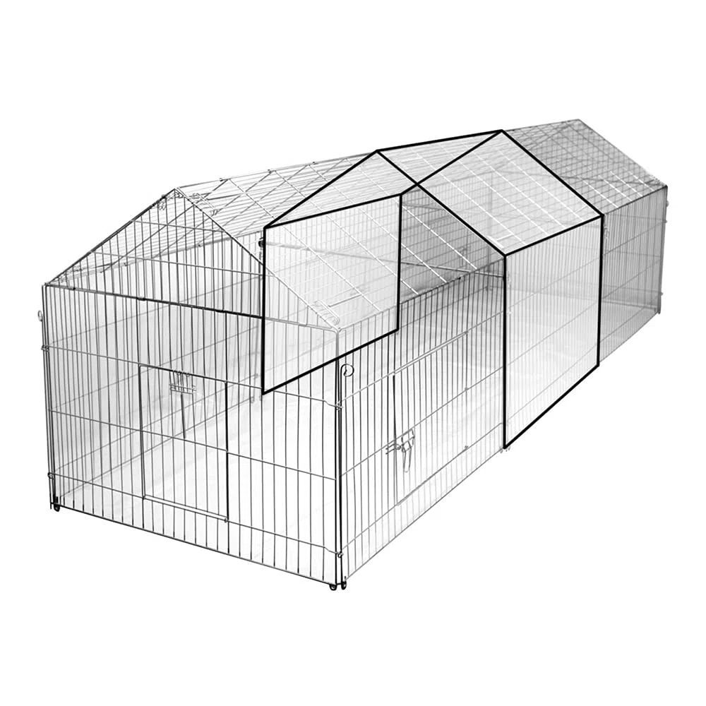 Kerbl Freilaufgehege, verzinkt, mit Sonnenschutz, 220x103x103cm & 70358 Erweiterungsset zu Freilauf- gehege 70345, 110 x 103 x 103 cm