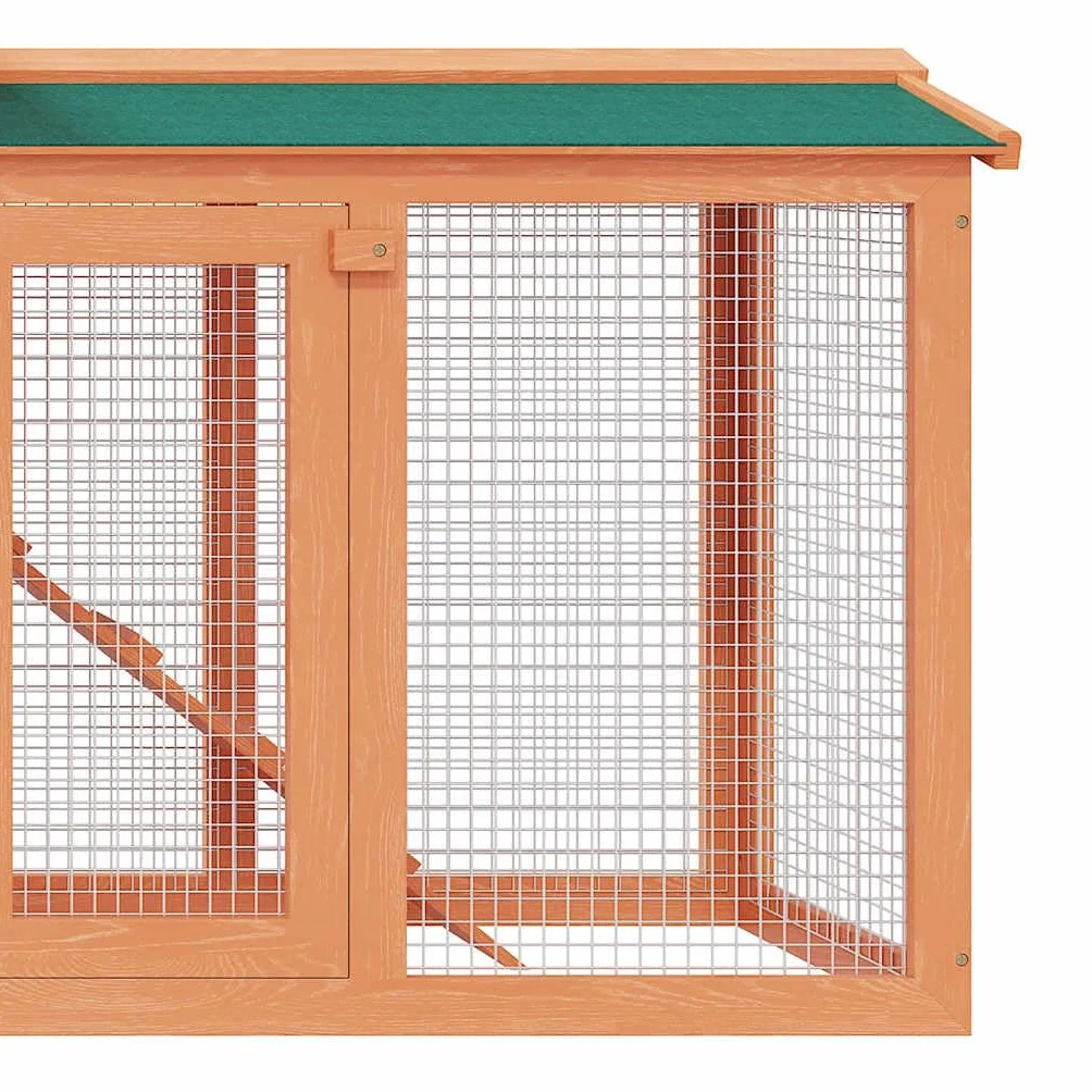 Großer Holz-Kaninchenstall mit 2 Ebenen, wetterfestem Dach, ausziehbarem Schubfach, stabilem Gitter, ideal für Kaninchen, Meerschweinchen, Nager, Indoor und Outdoor Nutzung