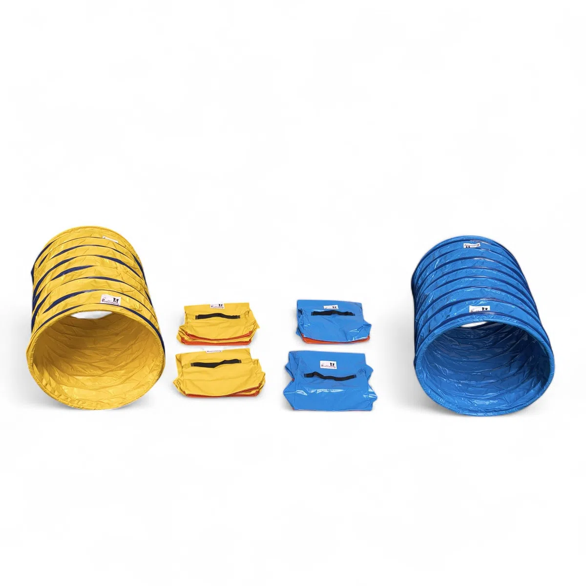 Callieway Hoopers Agility Tunnel Set “Profi”– Orig Tunnelset für JAD (2 STK.) für Hoopers & JAD Hundesport (60cmØ 100cm Länge, blau/gelb)