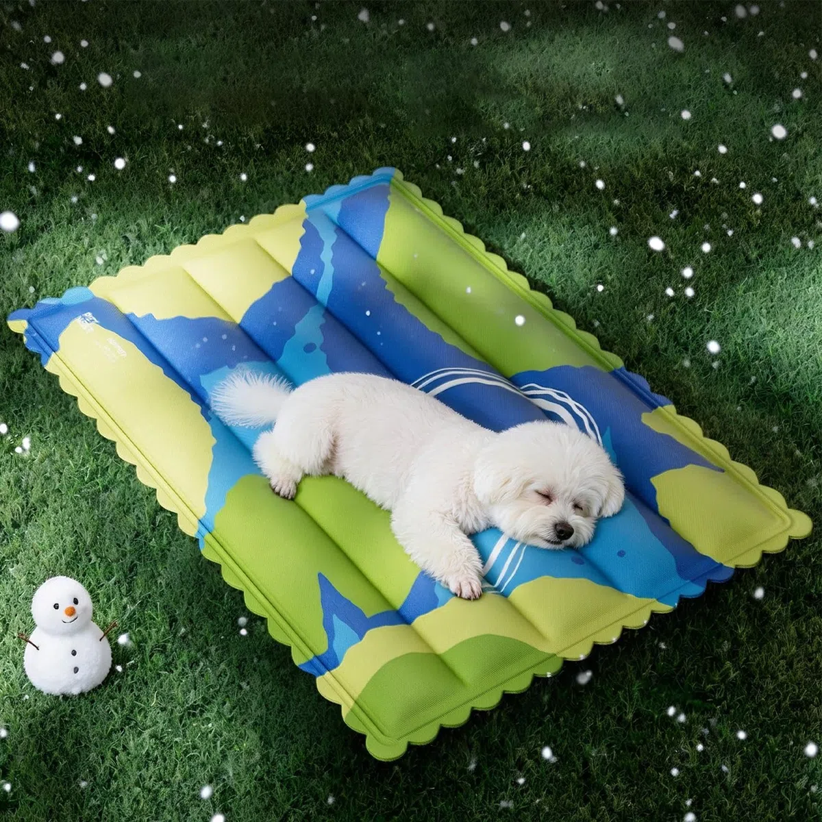 Kühlmatte für Hunde 93 x 63 cm Gel wasserdicht tragbar | Kühlende Haustiermatte für Sommerschlaf für kleine mittelgroße große Rassen Transportbox Zwinger Sofa Boden Zuhause Drinnen