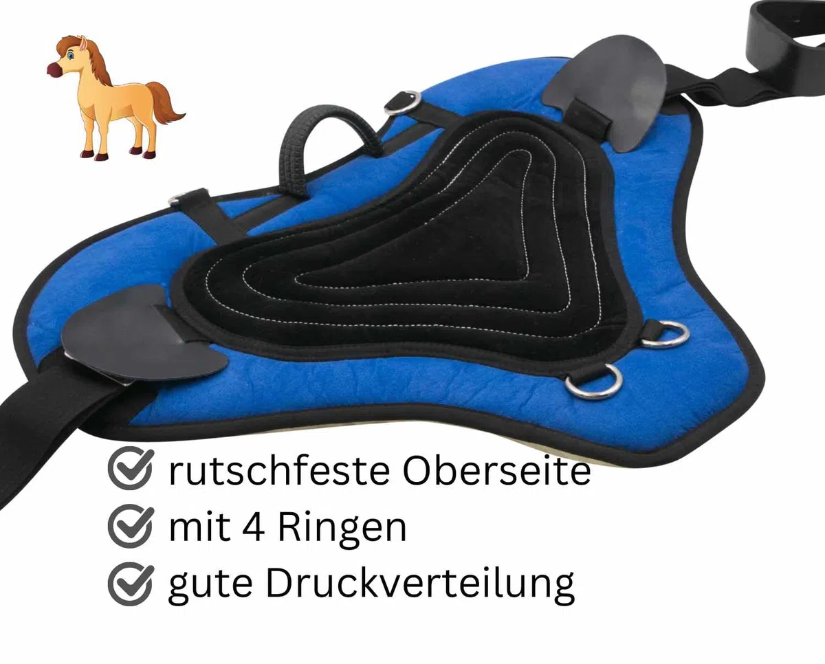 AMKA Soft Seat Bareback Pad Reitpad Reitkissen weich gepolstert mit Sattelgurt, Warmblut