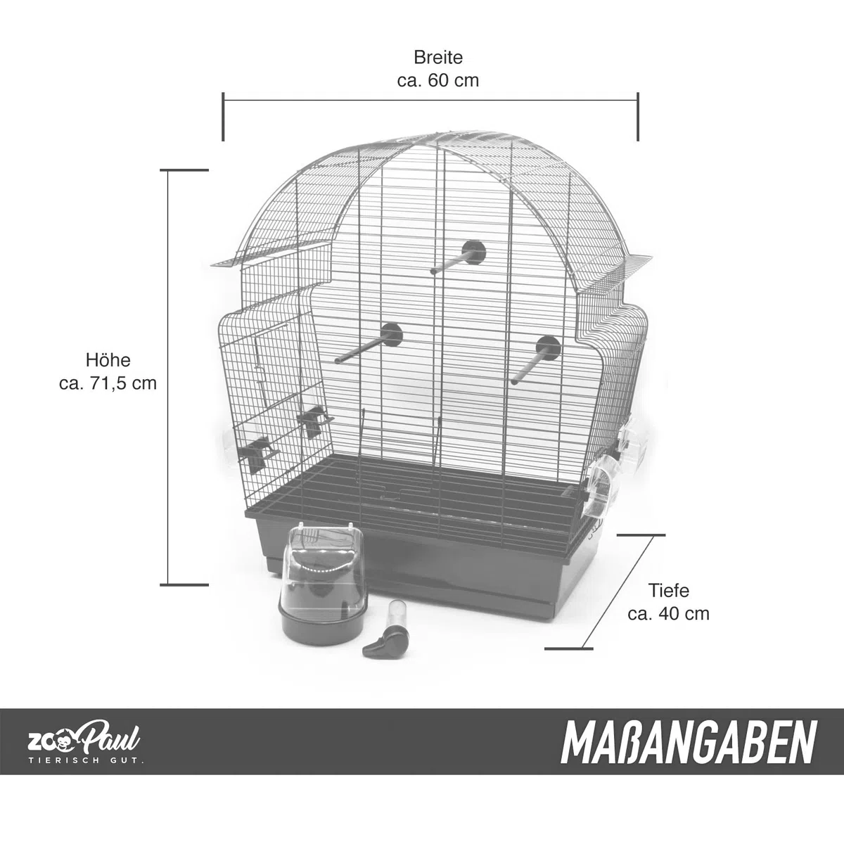ZooPaul XXL Vogelkäfig schwarz Wellensitiche Kanarien Vogelhaus Vogelbauer