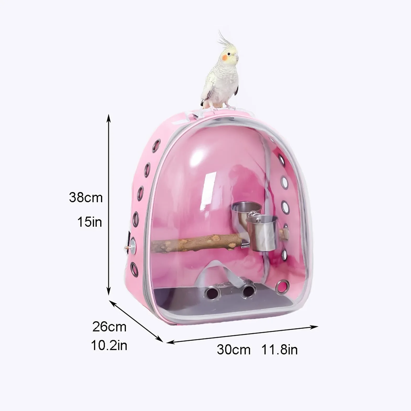 Vogelträger Birdcage Reiserucksack mit Perching-Rahmen Tragbare Birdcage Birdcage-Abdeckung Transparent Belüfteter Vogelträger Birdcage-Rahmen Haustierzubehör (Color : A)