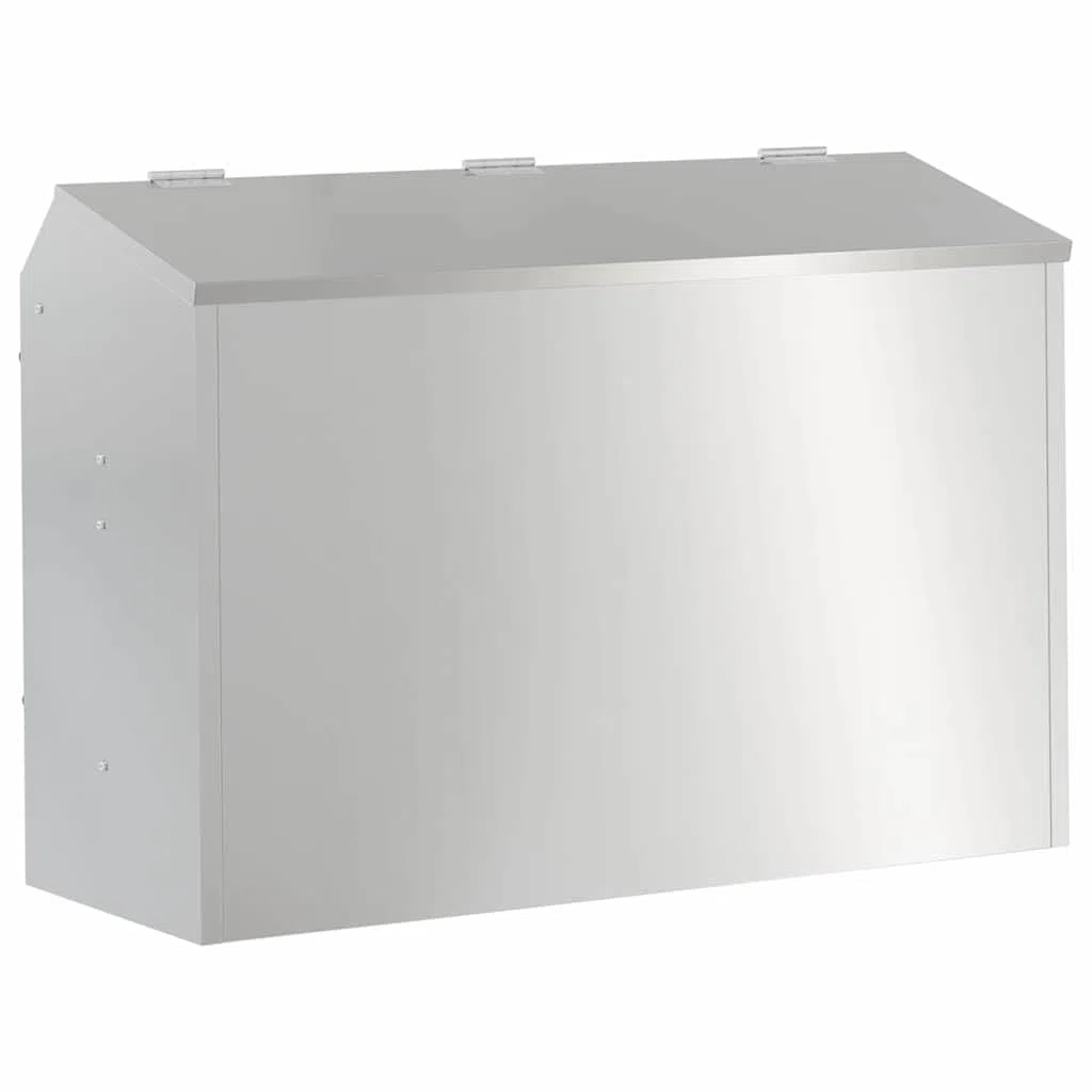 Kaninchenfütterer Silber aus verzinktem Stahl 64,5 x 25,5 x 45,5 cm wetterfester Futterautomat für Innen und Außen mit 6 kg Kapazität robuster Futterspender für Kleintiere und Kaninchen