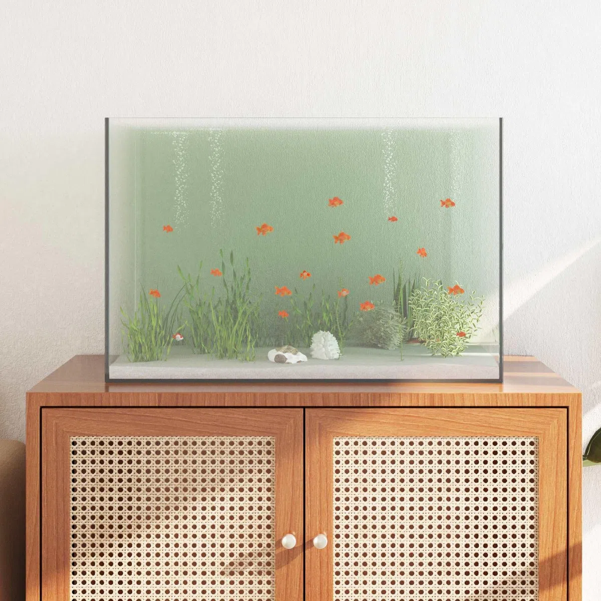 Aquarium 60 x 35 x 40 cm Glasbecken Rechteckig Glaskasten für Fische und Pflanzen Transparent