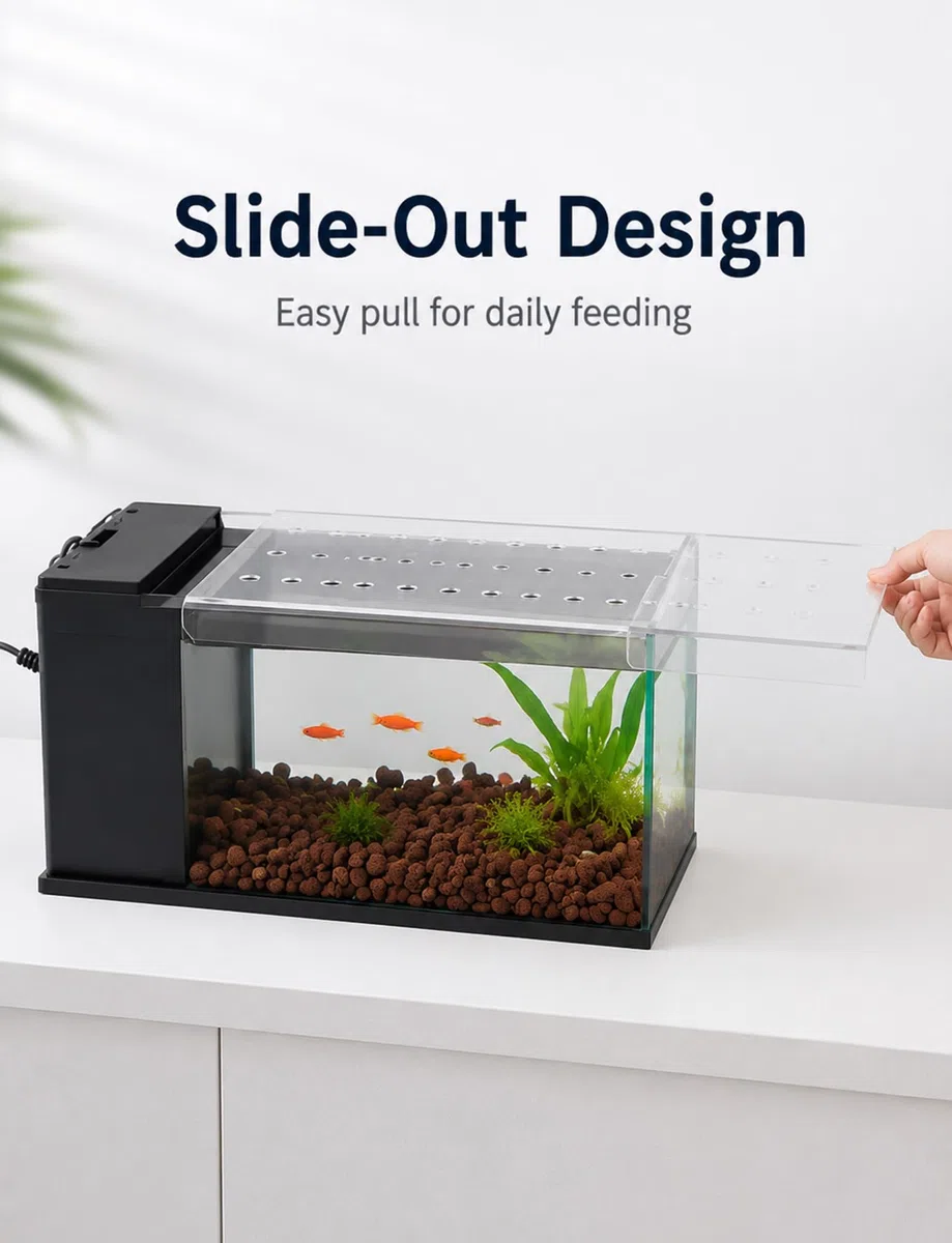 Generisch Acryl Aquarium Abdeckung Transparent, 3/4/5 mm Schiebeabdeckung für Fischbecken, Sprungschutz Deckel mit Luftlöchern, Lichtdurchlässige Aquariumplatte(5mm,80x40.4cm)