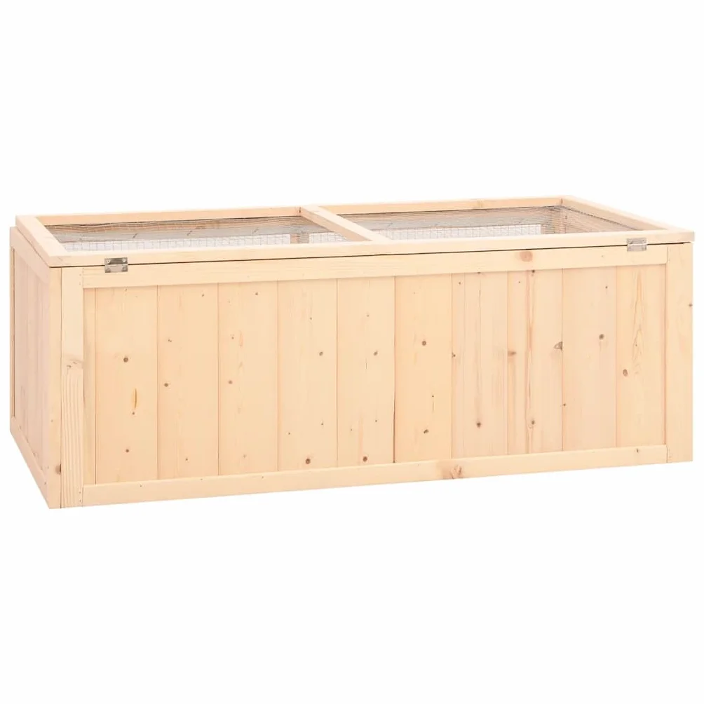 Hamsterkäfig 104x52x38 cm aus Massivholz Tanne mit Drahtgitter, ausziehbarer Bodenwanne, für Nagerhaus, Freigehege, Innenhaltung, Wohnung, Garten und Balkon