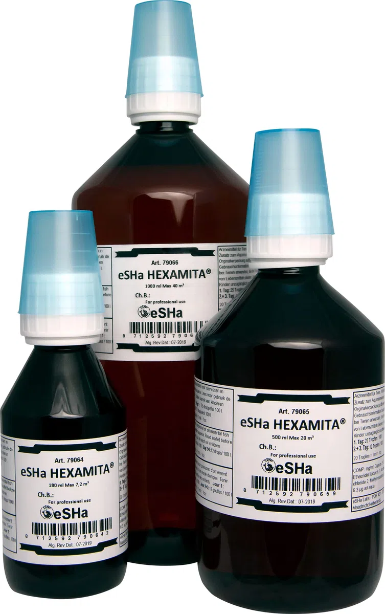 eSHa HEXAMITA 180 ml - bekämpft die Lochkrankheit bei Diskusfischen