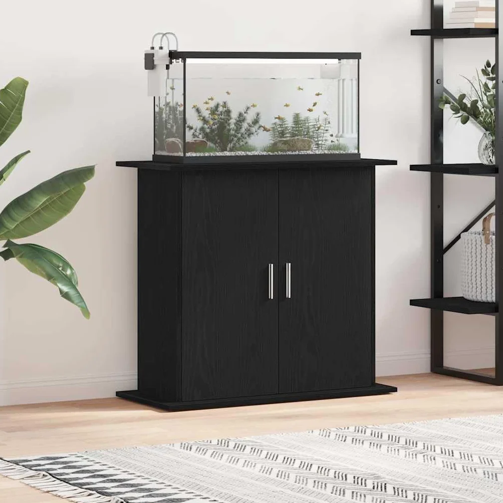 Aquarienschrank Unterschrank für Aquarium Schwarze Eiche 81 x 36 x 73 cm mit Stauraum
