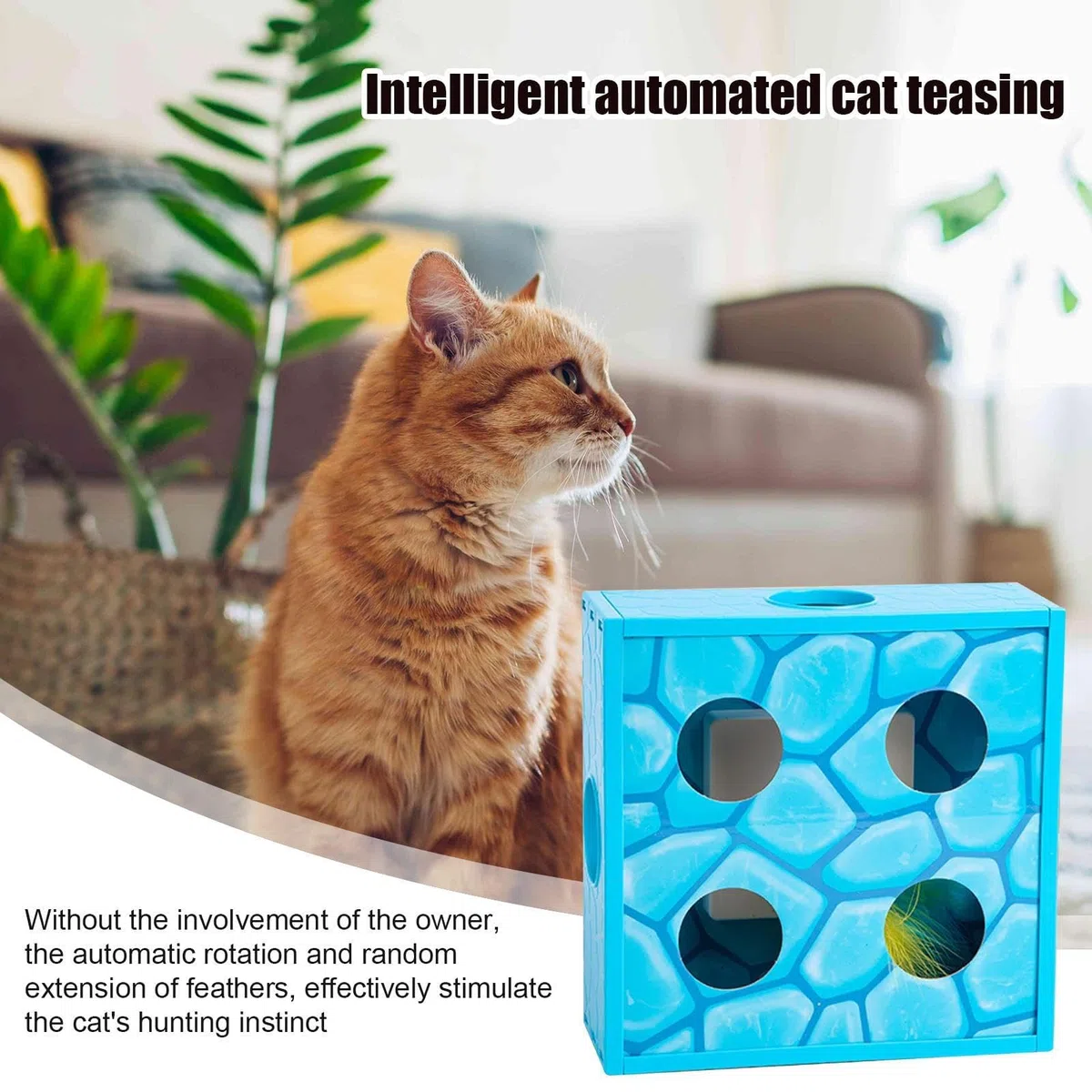 Katzenspielzeug, Interaktives Katzen-Puzzlespielzeug | for den Innen-Selbstspiel-Langeweile-Geburtstag im Freien-Wohnzimmer-Park(Blue)