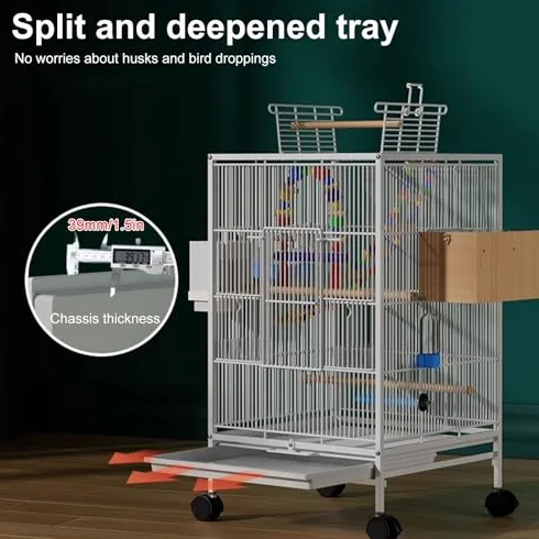 Großer Vogelkäfig mit Ständer, geräumiger Lebensraum für Sittiche, Papageien, Sittiche, Sittiche, Sittiche, Nymphensittiche