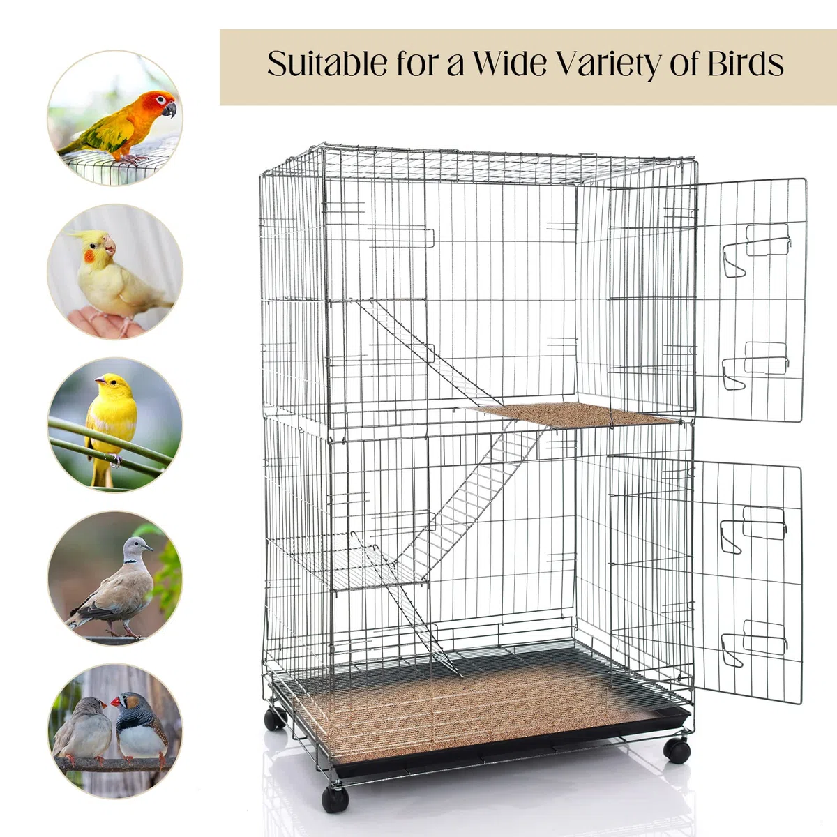 Fabbay 100 Stück Kiespapier für Vogelkäfig, 27.9x43.2 cm, Vogelkäfig, Papier, Haustierschleifpapier für Vogelkäfig im Meeresand, sauber, einfach für verbesserte Verdauung, Papageien, Nymphensittiche