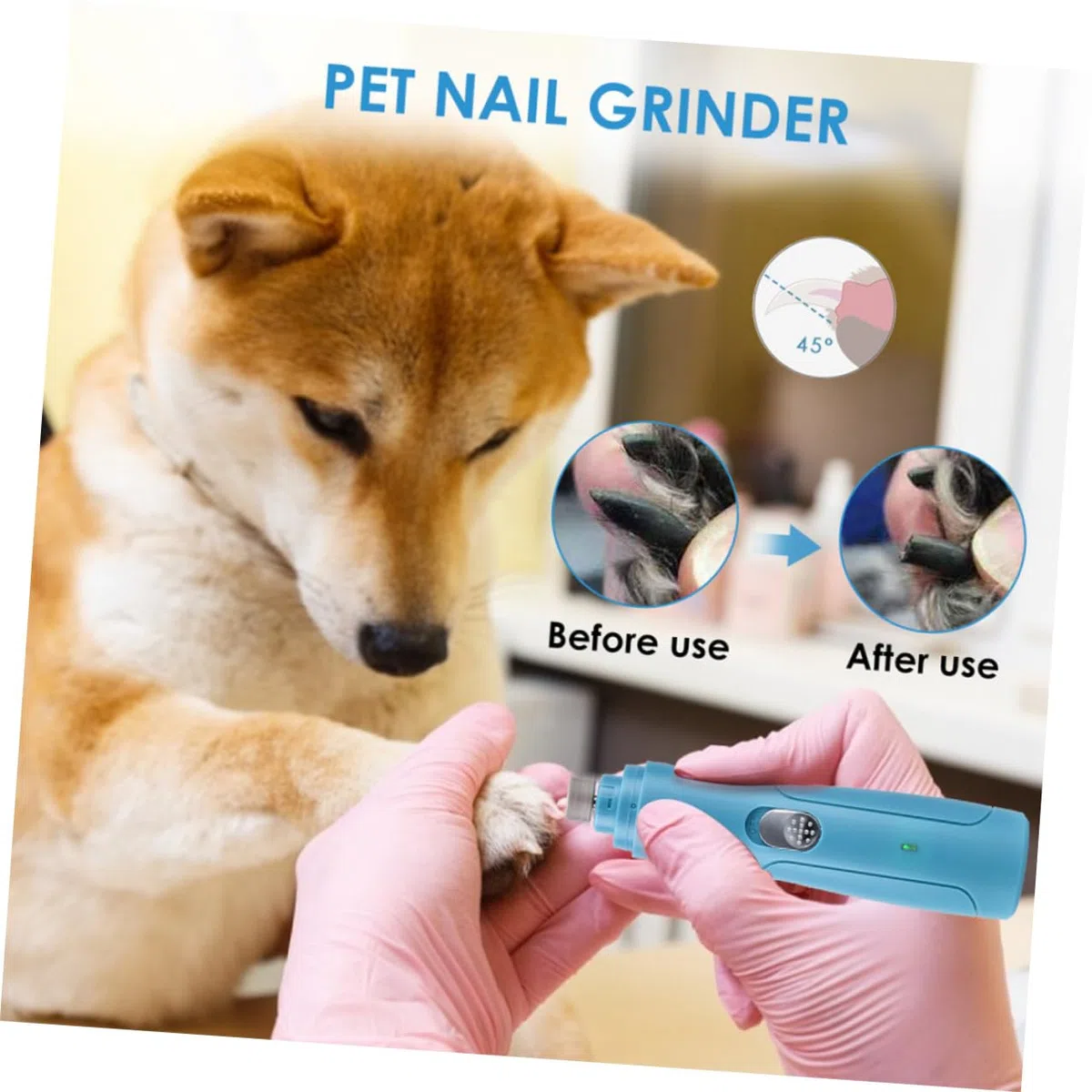 VICASKY 3 Stück Elektrischer Nagelknipser Set für Hunde Katzen Automatischer Krallenschleifer aus Abs Sicherer Langlebiger Haustier Nageltrimmer Einfach zu Bedienen Sanftes Schleifen für