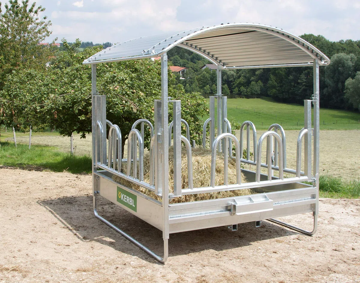 Kerbl Viereckraufe mit Palisaden- freßgitter 2 x 2m