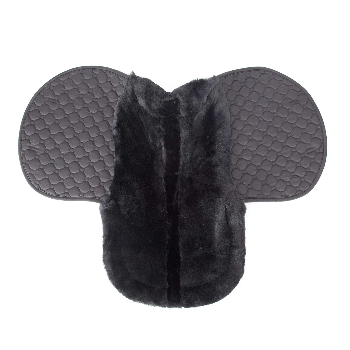 Lamb Skin GP/Jumping Half Lined Numnah - Lammfell Schabracke Schwarz (VSS)